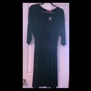East Adeline Black faux-wrap dress size 1X NWT